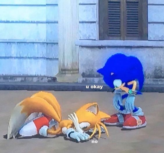 High Quality Sonic Asks Tails If He's Okay Blank Meme Template