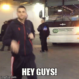 #IUBB Arrives at Bankers Life Fieldhouse | HEY GUYS! | image tagged in gifs | made w/ Imgflip video-to-gif maker