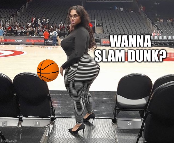 Basketballs | WANNA SLAM DUNK? | image tagged in bbw,basketball | made w/ Imgflip meme maker