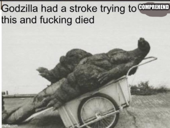 Godzilla | COMPREHEND | image tagged in godzilla | made w/ Imgflip meme maker