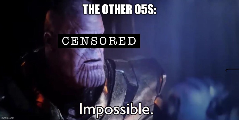 Thanos Impossible | THE OTHER O5S: | image tagged in thanos impossible | made w/ Imgflip meme maker