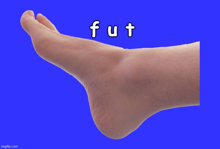 foot. | f u t | image tagged in foot | made w/ Imgflip meme maker