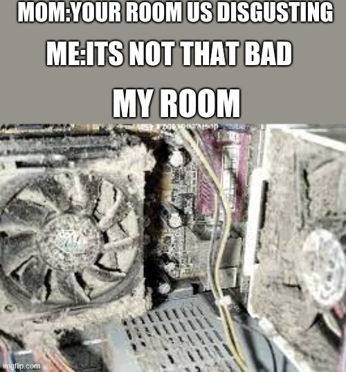 Its not that bad | MOM:YOUR ROOM US DISGUSTING; ME:ITS NOT THAT BAD; MY ROOM | image tagged in its not that bad | made w/ Imgflip meme maker
