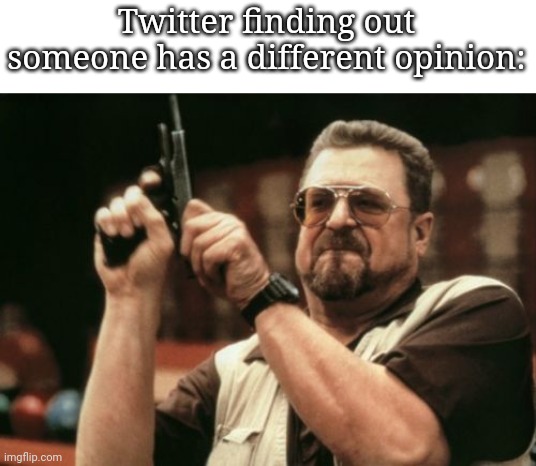 Am I The Only One Around Here Meme | Twitter finding out someone has a different opinion: | image tagged in memes,am i the only one around here | made w/ Imgflip meme maker
