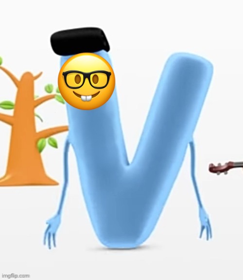 V with nerd emoji | image tagged in v,nerd,nerd emoji | made w/ Imgflip meme maker