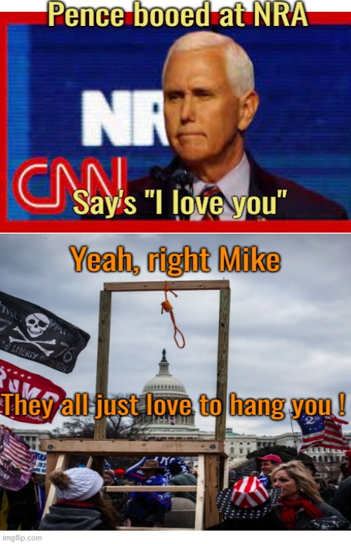 Finishing the job | image tagged in mike pence,maga,hanging,haters,politics | made w/ Imgflip meme maker