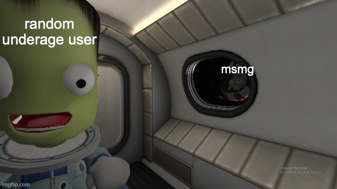 Jeb meets space hobo | random underage user; msmg | image tagged in jeb meets space hobo | made w/ Imgflip meme maker