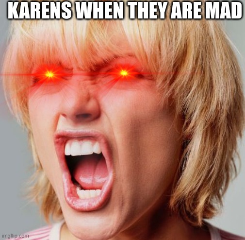 karen | KARENS WHEN THEY ARE MAD | image tagged in anti furry | made w/ Imgflip meme maker