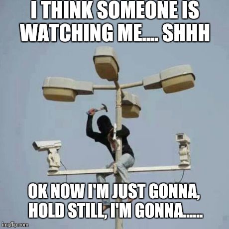 I THINK SOMEONE IS WATCHING ME.... SHHH  OK NOW I'M JUST GONNA, HOLD STILL, I'M GONNA...... | image tagged in wtf | made w/ Imgflip meme maker