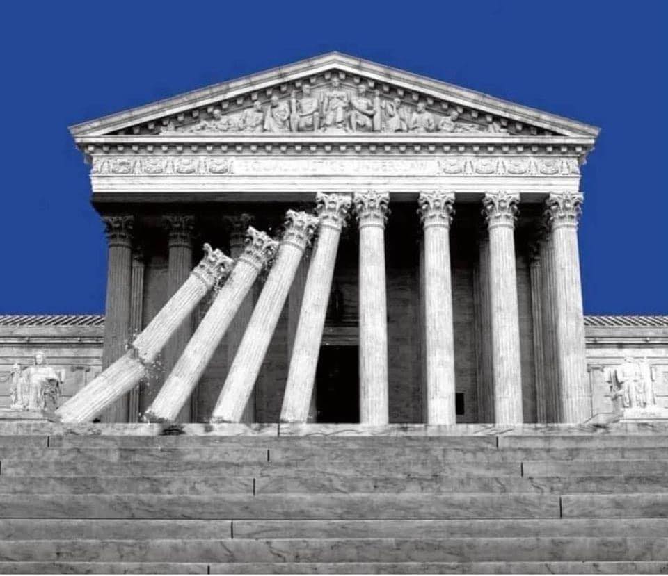 High Quality Supreme Court collapsing, politicized, corrupt, unethical Blank Meme Template