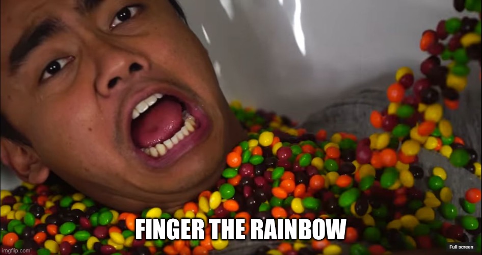 Fingered | FINGER THE RAINBOW | image tagged in taste the rainbow,rainbow,finger | made w/ Imgflip meme maker