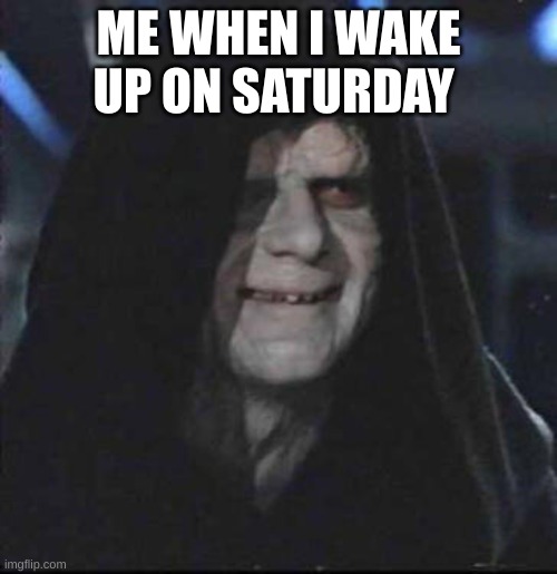 Sidious Error | ME WHEN I WAKE UP ON SATURDAY | image tagged in memes,sidious error | made w/ Imgflip meme maker