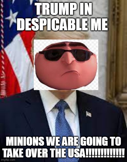 Gru Trump | TRUMP IN DESPICABLE ME; MINIONS WE ARE GOING TO TAKE OVER THE USA!!!!!!!!!!!!! | image tagged in funny memes | made w/ Imgflip meme maker