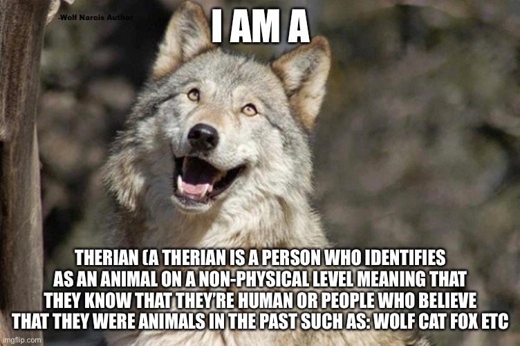 Send me hate and I’ll react to it (by emojis) | I AM A; THERIAN (A THERIAN IS A PERSON WHO IDENTIFIES AS AN ANIMAL ON A NON-PHYSICAL LEVEL MEANING THAT THEY KNOW THAT THEY’RE HUMAN OR PEOPLE WHO BELIEVE THAT THEY WERE ANIMALS IN THE PAST SUCH AS: WOLF CAT FOX ETC | image tagged in optimistic moon moon wolf vanadium wolf | made w/ Imgflip meme maker