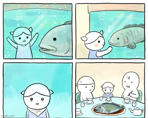 Fish food | image tagged in fish,food,kitchen,aquarium,comics,comics/cartoons | made w/ Imgflip meme maker