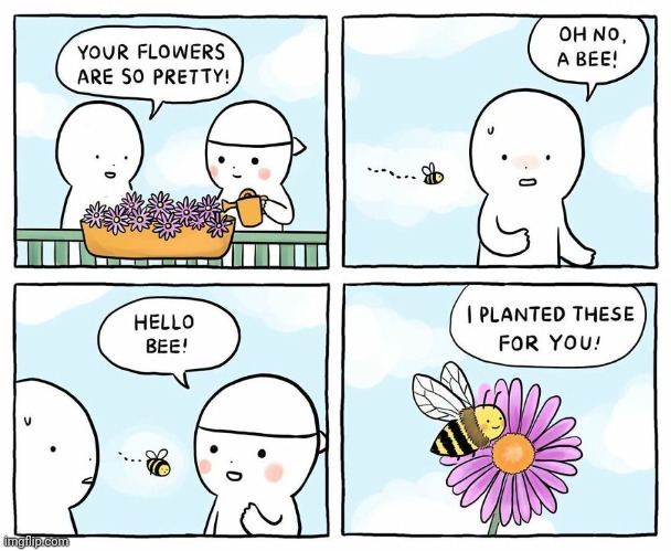 Bee flower | image tagged in bees,bee,flower,flowers,comics,comics/cartoons | made w/ Imgflip meme maker