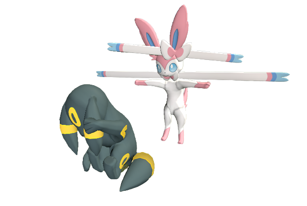 Sylveon T-Posing over Umbreon Blank Meme Template