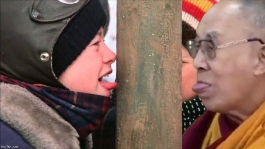 image tagged in a christmas story,tongue,movies,dalai lama,winter,flick | made w/ Imgflip meme maker