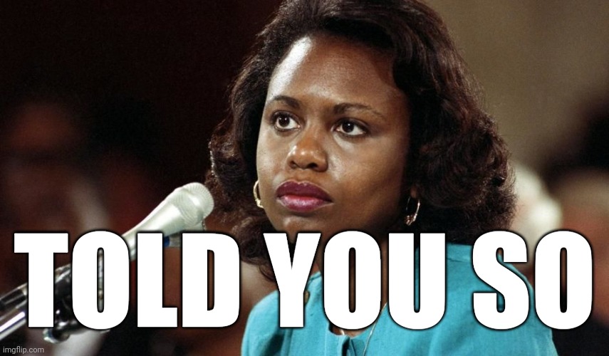 Anita Hill | TOLD YOU SO | image tagged in anita hill | made w/ Imgflip meme maker