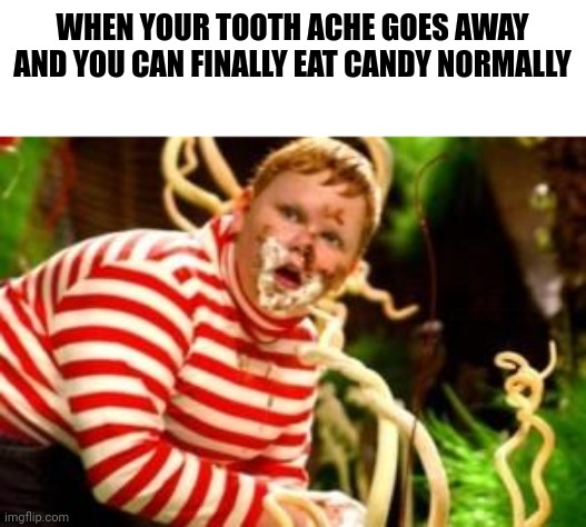 It just happened Easter candy is the best candy | WHEN YOUR TOOTH ACHE GOES AWAY AND YOU CAN FINALLY EAT CANDY NORMALLY | image tagged in fat kid eating candy,easter,candy | made w/ Imgflip meme maker