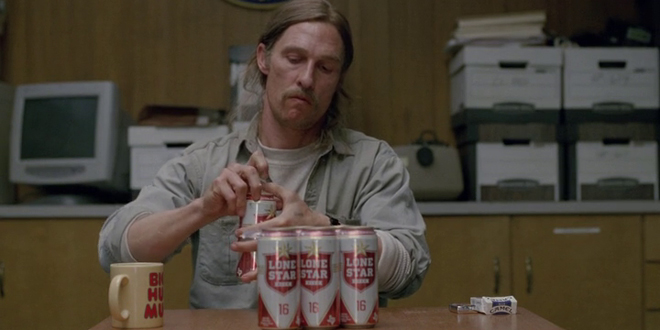 Matthew McConaughey true detective rust cohle Lone Star Beer JPP Blank Meme Template