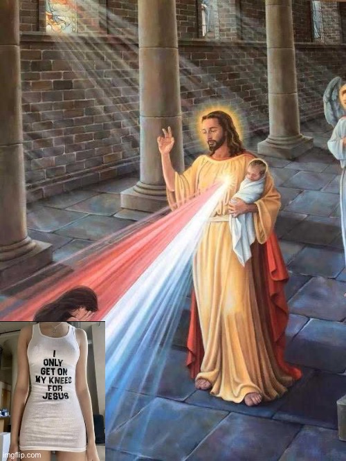 Jesus | image tagged in jesus blessing,take a knee,knee | made w/ Imgflip meme maker