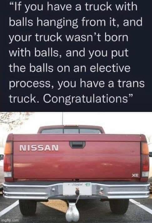 Trans truck | image tagged in trans truck,trans,transgender,lgbtq,lgbt,balls | made w/ Imgflip meme maker