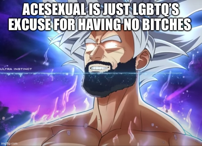 Tera Chad | ACESEXUAL IS JUST LGBTQ’S EXCUSE FOR HAVING NO BITCHES | image tagged in tera chad | made w/ Imgflip meme maker