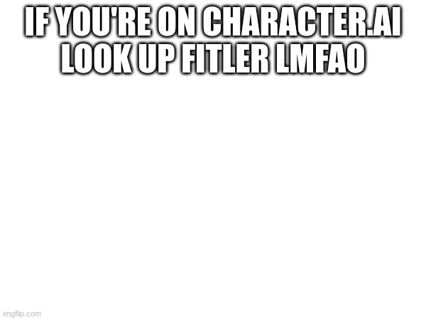 IF YOU'RE ON CHARACTER.AI LOOK UP FITLER LMFAO | made w/ Imgflip meme maker