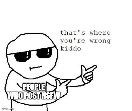 That's where you're wrong kiddo | PEOPLE WHO POST NSFW | image tagged in that's where you're wrong kiddo | made w/ Imgflip meme maker