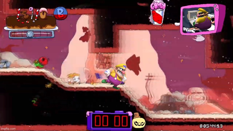 Here come coneball and wario die | image tagged in wario dies | made w/ Imgflip meme maker