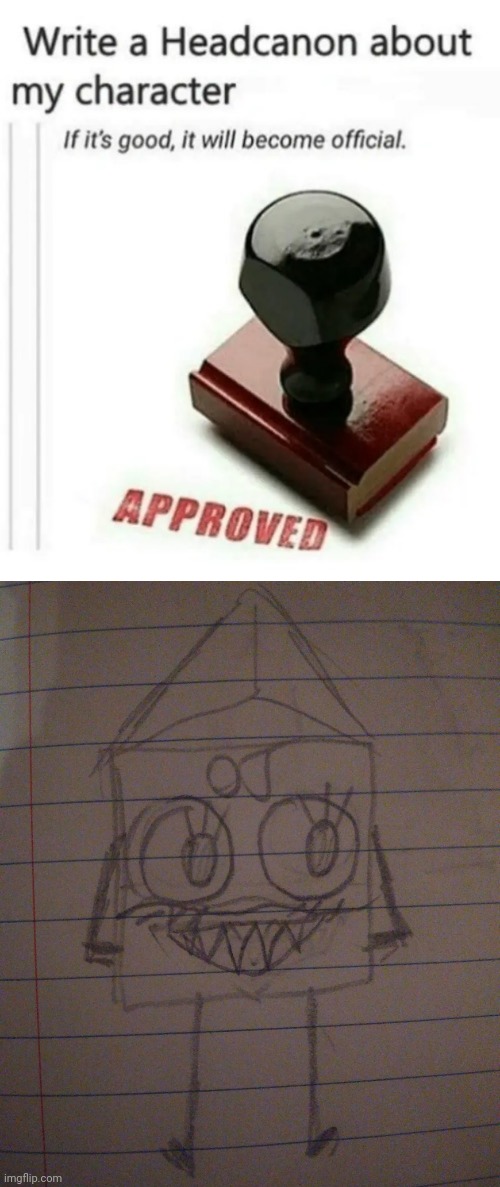 image tagged in write a headcanon about my character | made w/ Imgflip meme maker
