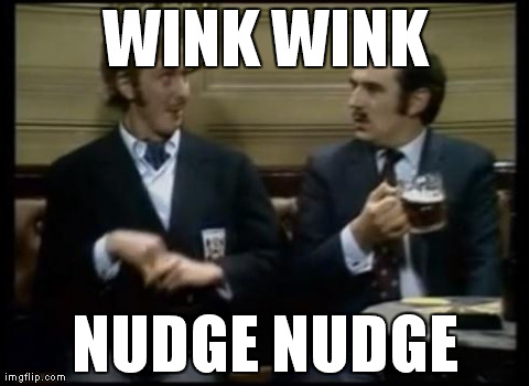 WINK WINK NUDGE NUDGE | image tagged in wink wink  nudge nudge | made w/ Imgflip meme maker