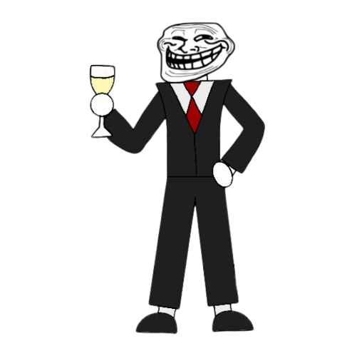 Mr Trollface (Evil-Ish edition transparent) Blank Meme Template