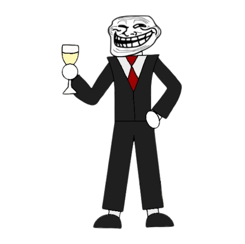 High Quality Mr Trollface (Evil-Ish edition transparent) Blank Meme Template