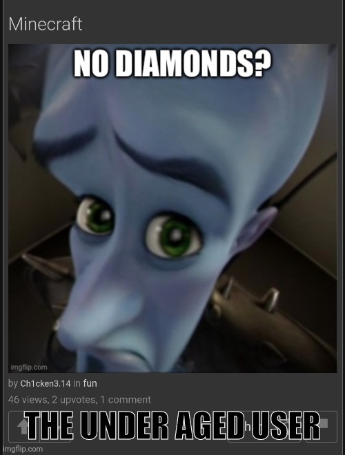 Under aged | THE UNDER AGED USER | image tagged in lol | made w/ Imgflip meme maker