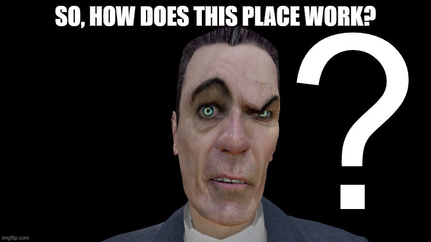 *hours later* | SO, HOW DOES THIS PLACE WORK? | image tagged in gman huh | made w/ Imgflip meme maker