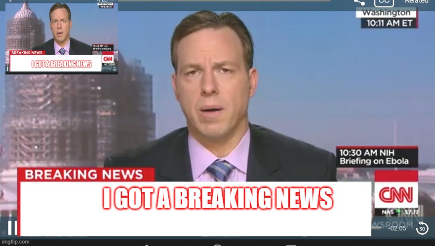 zcz | I GOT A BREAKING NEWS | image tagged in cnn breaking news template | made w/ Imgflip meme maker