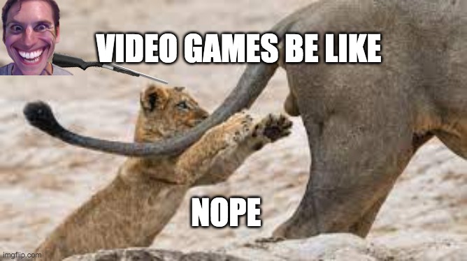 nope | VIDEO GAMES BE LIKE; NOPE | image tagged in gun | made w/ Imgflip meme maker