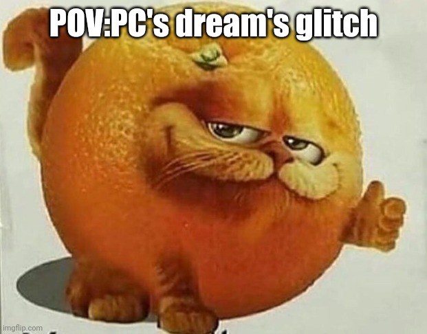 Computer glitchy | POV:PC's dream's glitch | image tagged in garfield orange | made w/ Imgflip meme maker