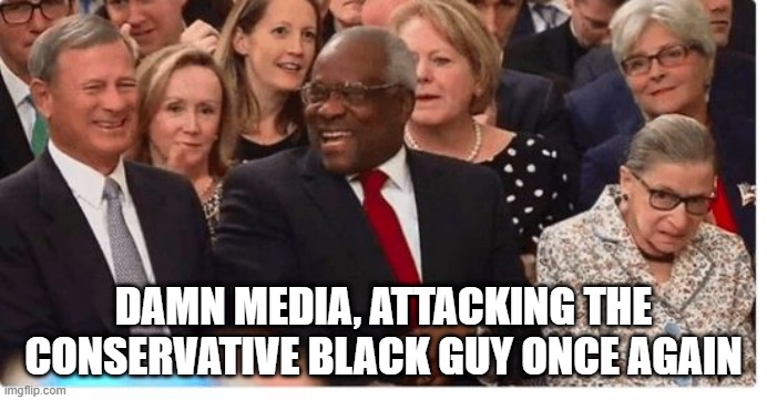 "Strategery" | DAMN MEDIA, ATTACKING THE CONSERVATIVE BLACK GUY ONCE AGAIN | image tagged in supreme court justices swearing in | made w/ Imgflip meme maker