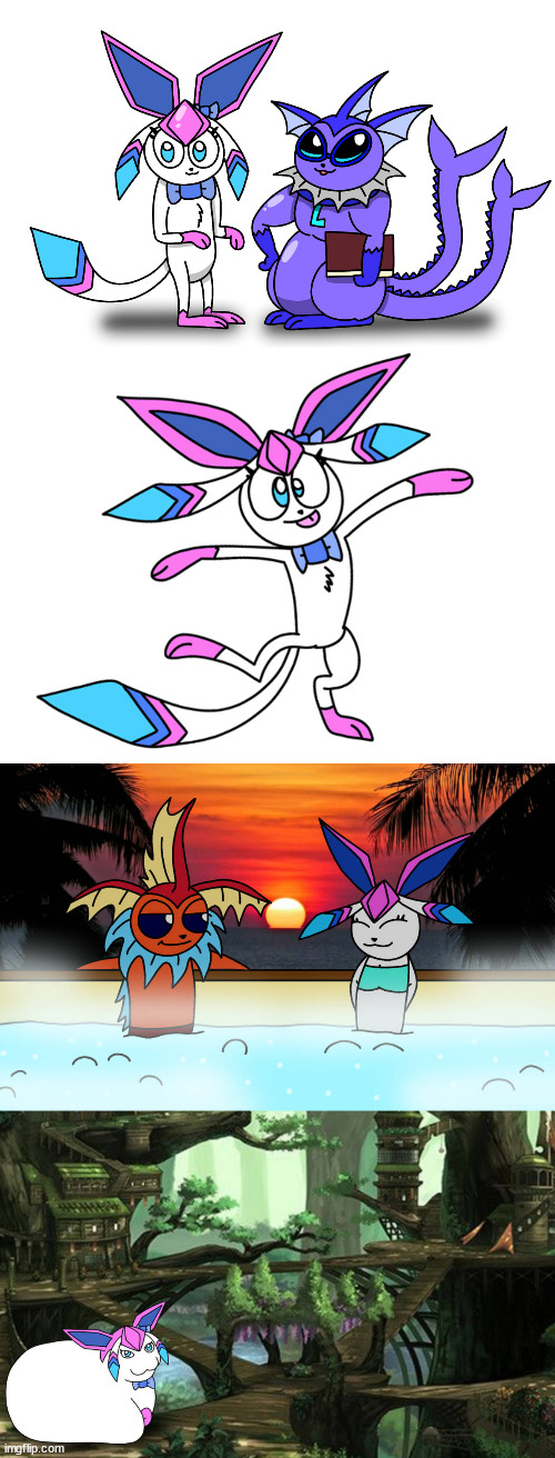 image tagged in silly sylceon drawn by pt,sylceon and flaroreon in a spa bath by pt,sylceon in a tree art by pt | made w/ Imgflip meme maker
