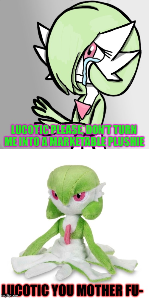 Plush Gardi (10 upvotes and just the plushie will become a template) | LUCOTIC PLEASE, DON’T TURN ME INTO A MARKETABLE PLUSHIE; LUCOTIC YOU MOTHER FU- | made w/ Imgflip meme maker