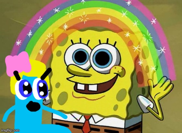 Charlie and the Alphabet Letter L & Spongebob SquarePants Rainbow | image tagged in memes,imagination spongebob,spongebob,cata letter l,charlie and the alphabet,l | made w/ Imgflip meme maker