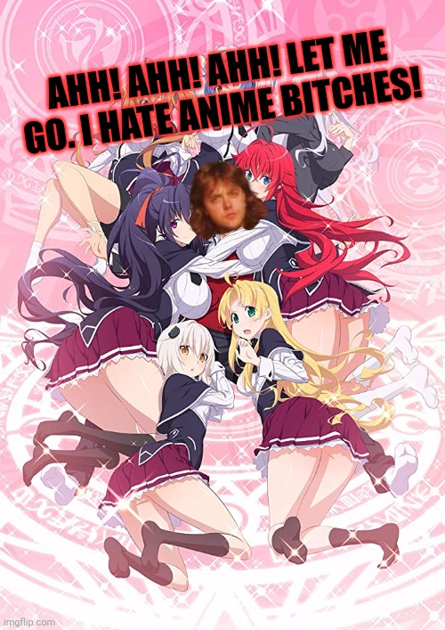 AHH! AHH! AHH! LET ME GO. I HATE ANIME BITCHES! | made w/ Imgflip meme maker