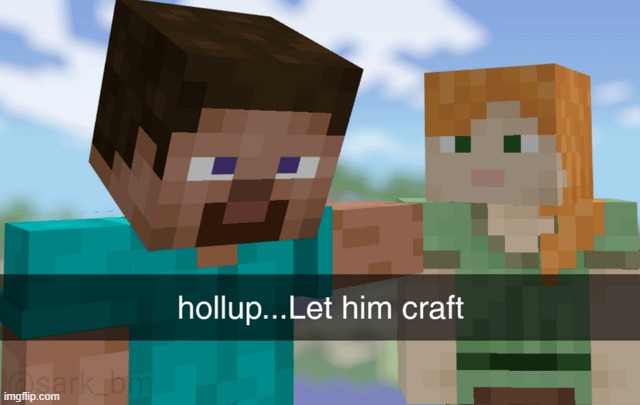 Let him craft | image tagged in minecraft,memes,funny | made w/ Imgflip meme maker