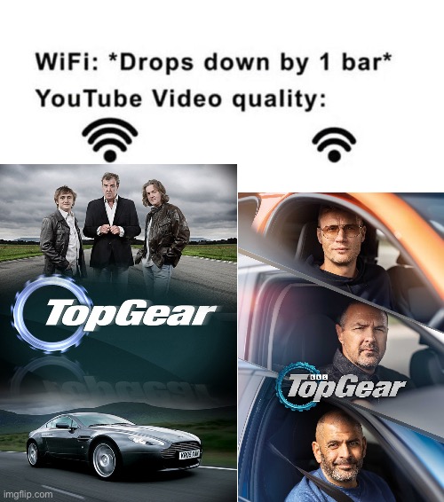 image tagged in top gear,wifi drops | made w/ Imgflip meme maker