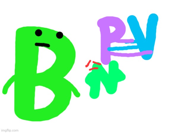 Charlie and the Alphabet Letter B, Letter P, Letter V, & Letter N | image tagged in p,v,b,n,charlie and the alphabet | made w/ Imgflip meme maker