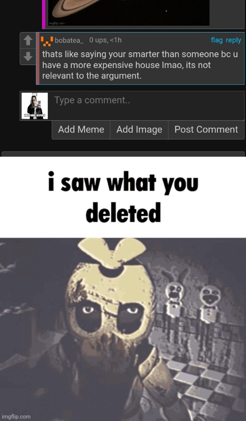 image tagged in i saw what you deleted | made w/ Imgflip meme maker