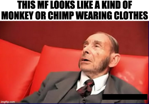 Is It A Monkey or a Chimp? | THIS MF LOOKS LIKE A KIND OF
MONKEY OR CHIMP WEARING CLOTHES | image tagged in funny,fun,memes,meme,monkey,chimp | made w/ Imgflip meme maker